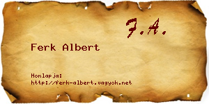 Ferk Albert névjegykártya