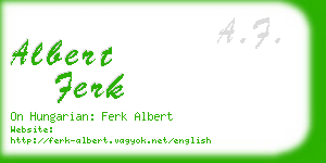 albert ferk business card